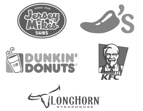 Various national restaurant chains that sponsor player of the week sports balls