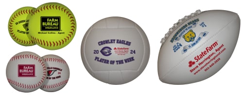 Additional insurance brands advertising on player of the week balls